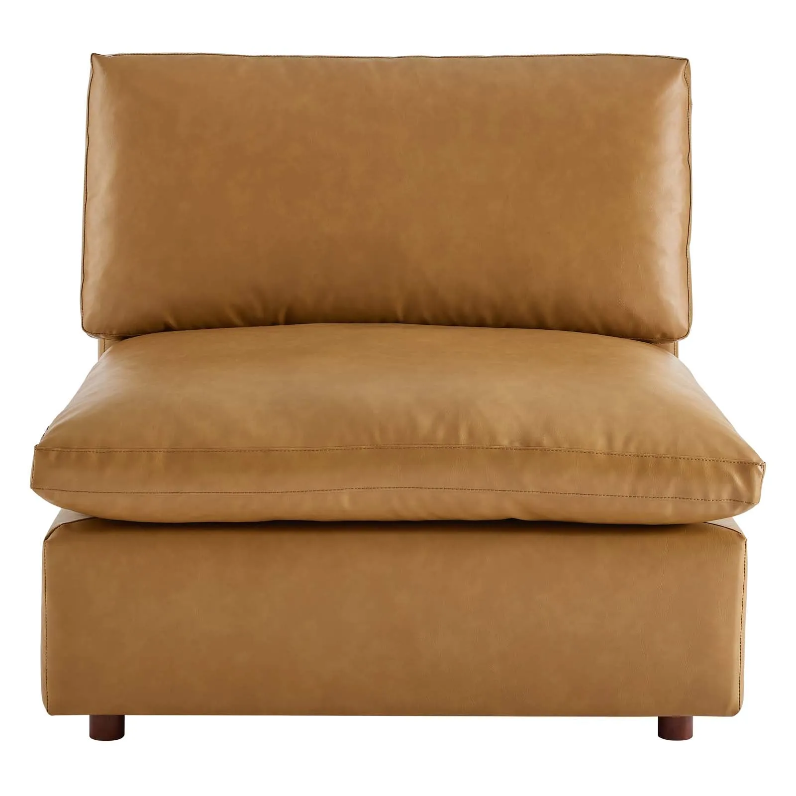 Commix Down Filled Overstuffed Vegan Leather Armless Chair by Modway