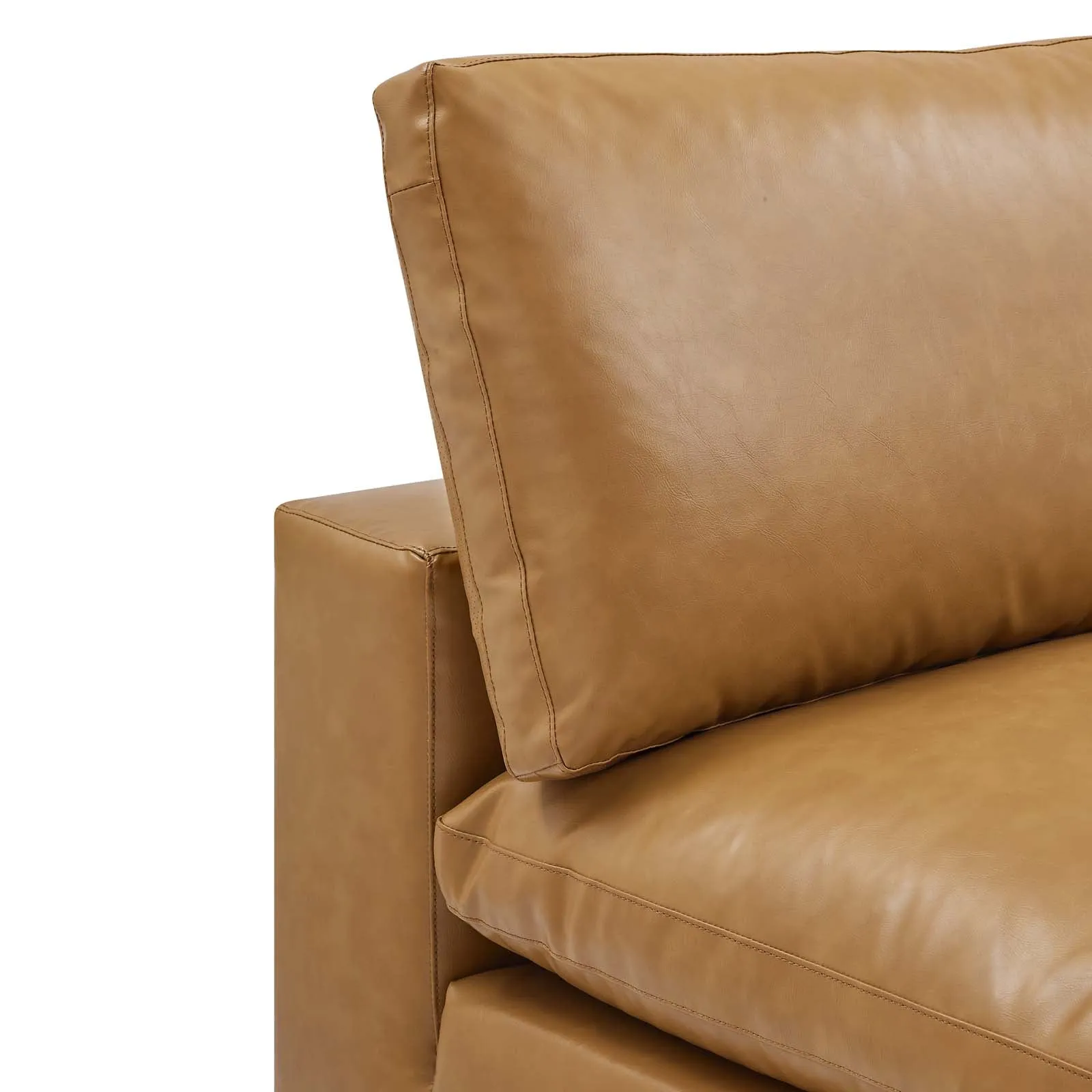 Commix Down Filled Overstuffed Vegan Leather Armless Chair by Modway