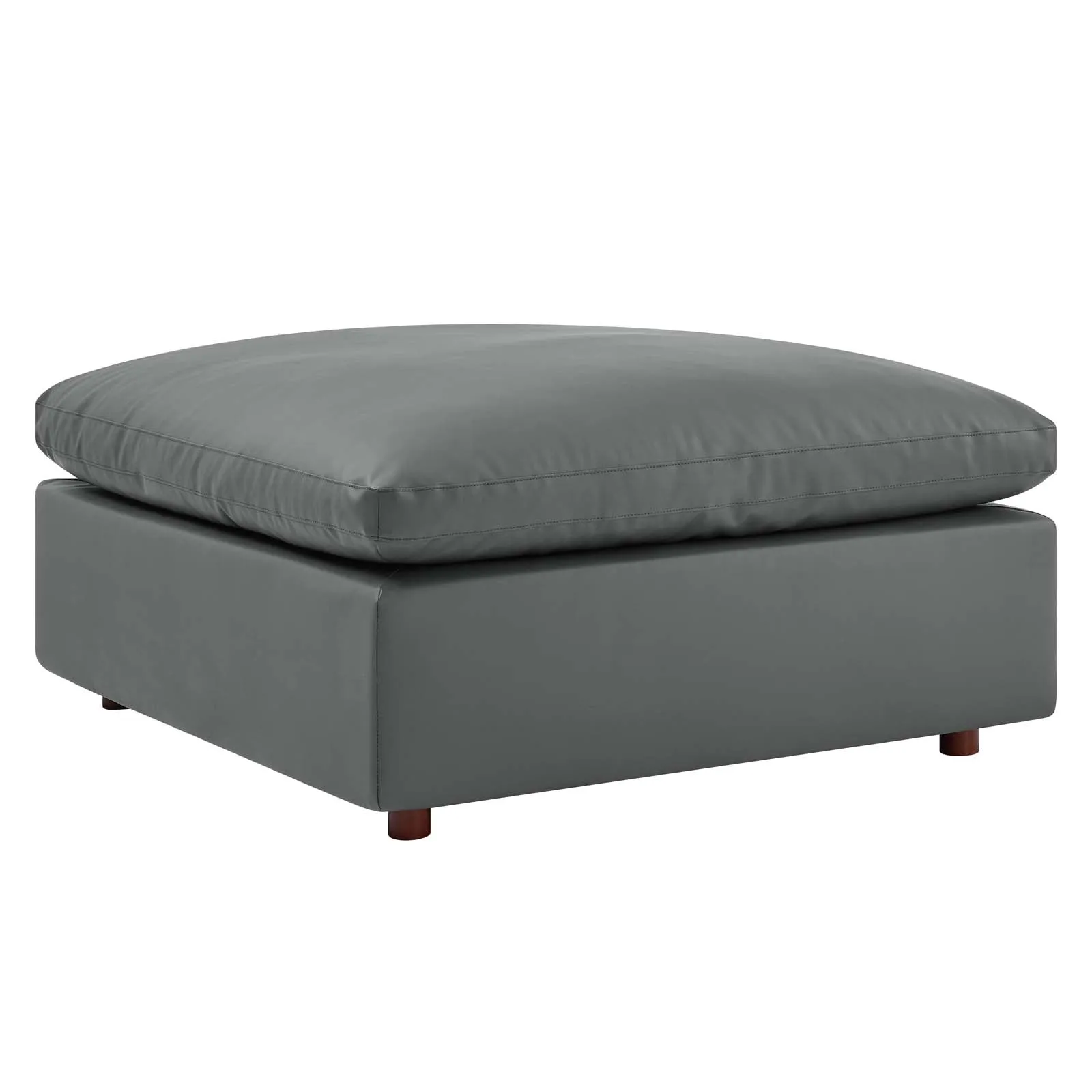 Commix Down Filled Overstuffed Vegan Leather Ottoman by Modway