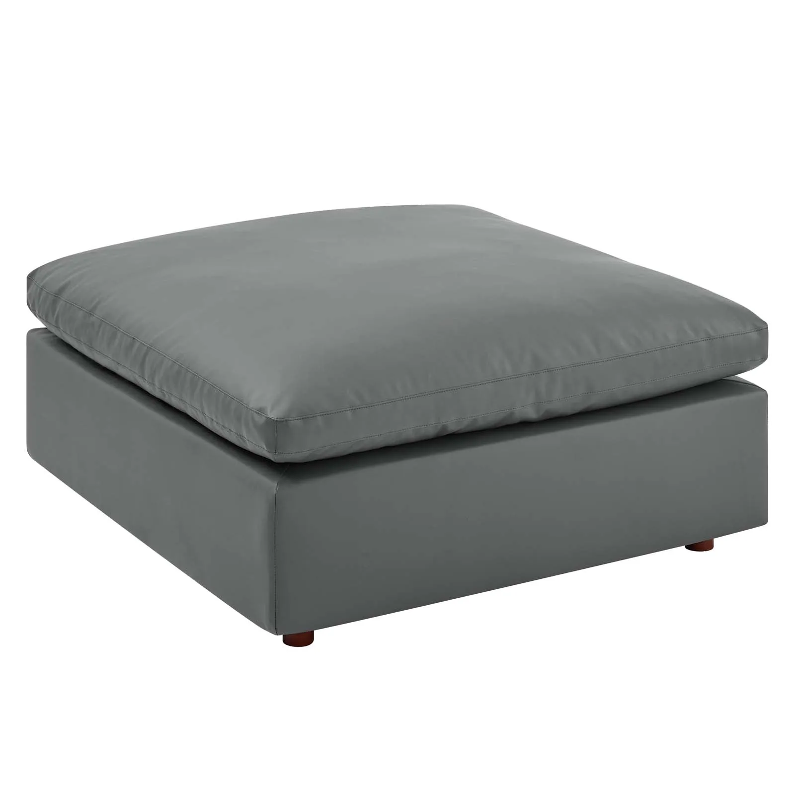 Commix Down Filled Overstuffed Vegan Leather Ottoman by Modway
