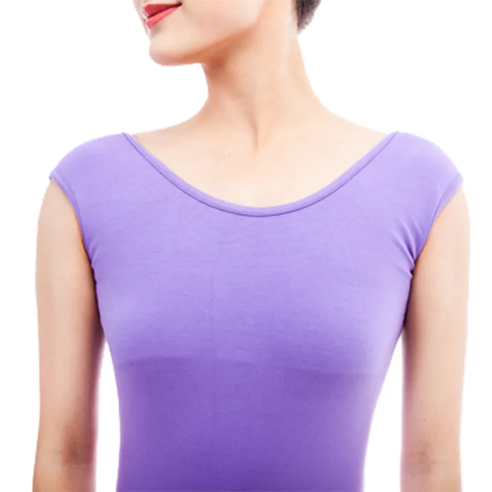 Cotton Cap Sleeves Gymnastics Ballerina Camisole Leotard Bodysuit
