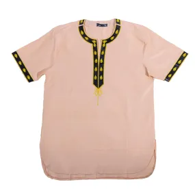 Cream & Black Brocade Men's Top
