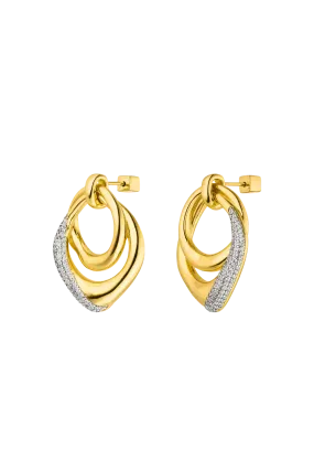 Crystal Galaxy Earrings 14K Gold Plated