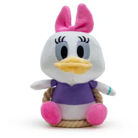 Dog Toy Squeaker Plush with Rope - Disney Daisy Duck Chibi Sitting Pose by Buckle-Down