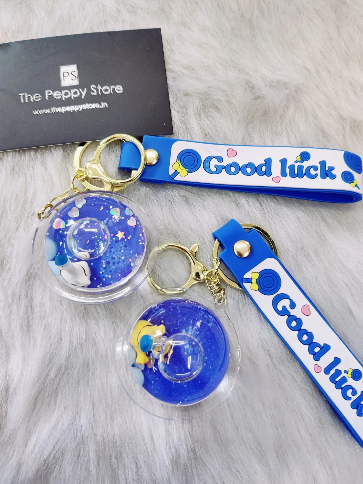 Duck Water Keychain With Bagcharm and Strap (Set of 2)