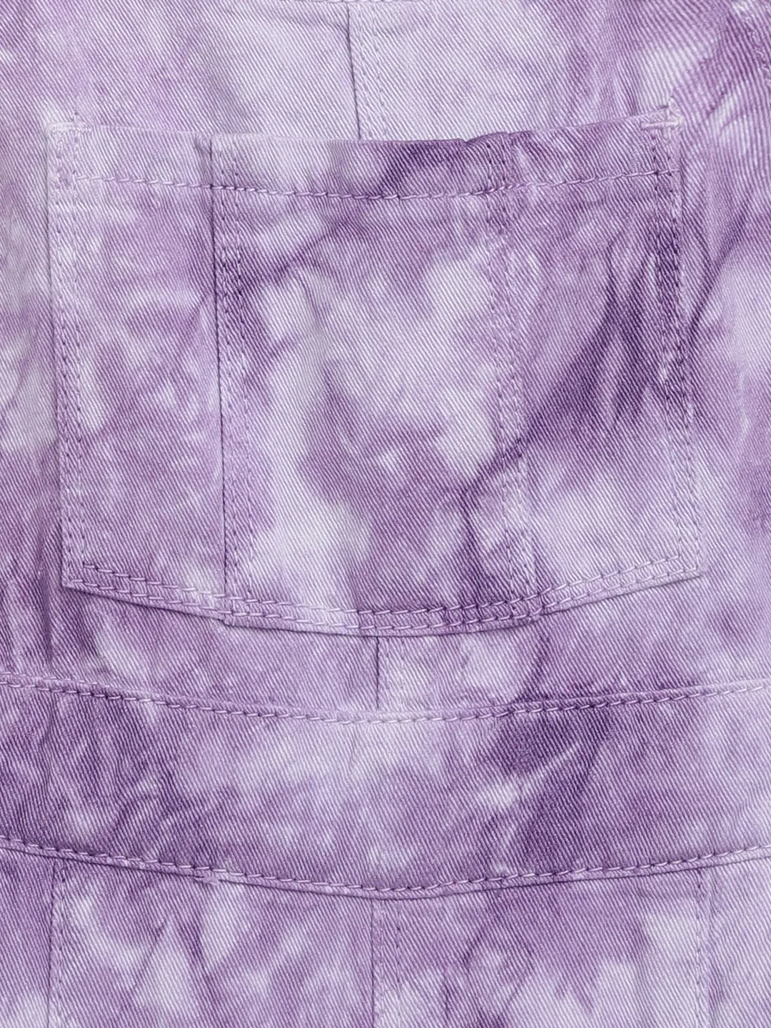 Girls Purple 100% Cotton Tie & Dye Dungaree