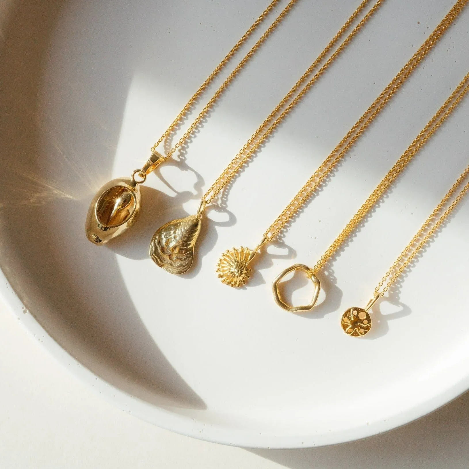 Gold or Silver Sand Dollar Shell Necklace | By Lunar James