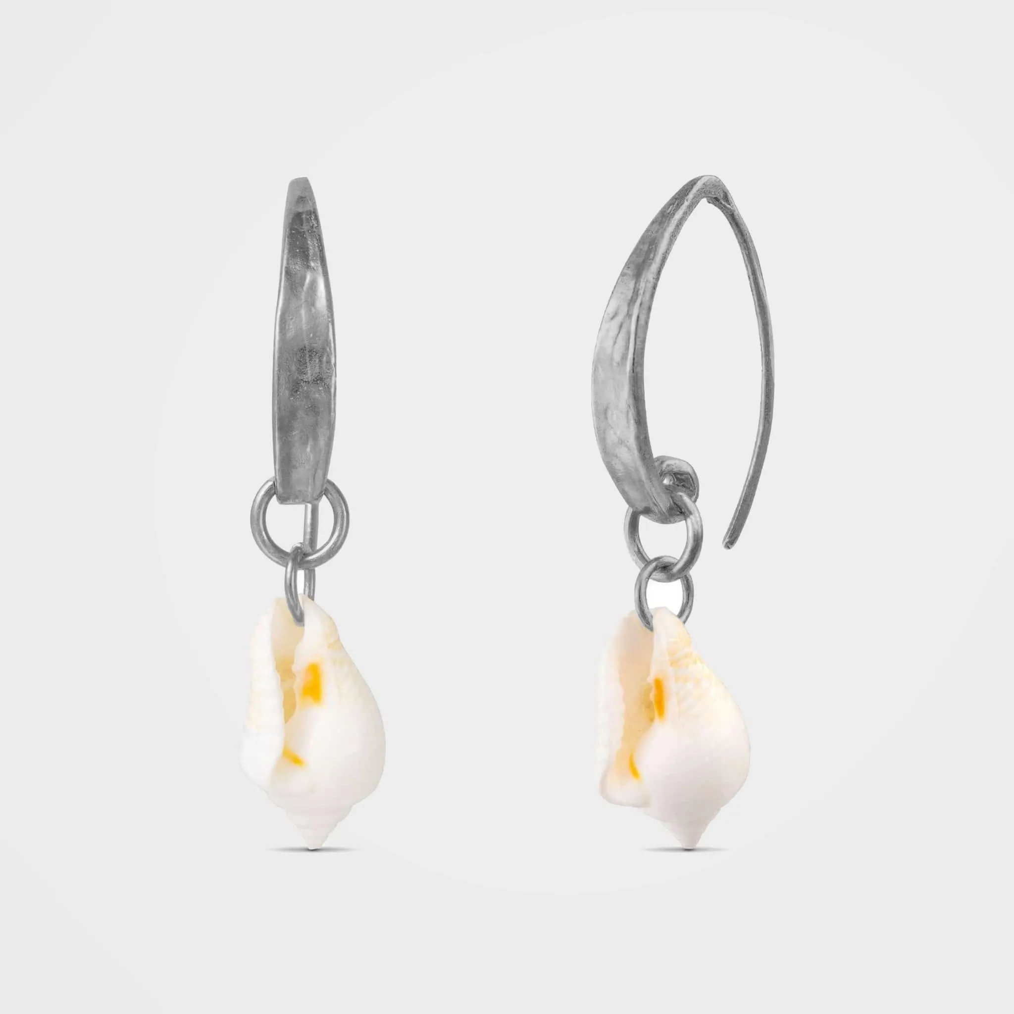 Gold or Silver White Shell Earrings, Concha | By Lunar James