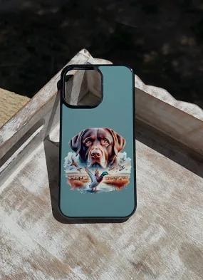 Green Chocolate lab duck hunting phone case for iPhone and Samsung