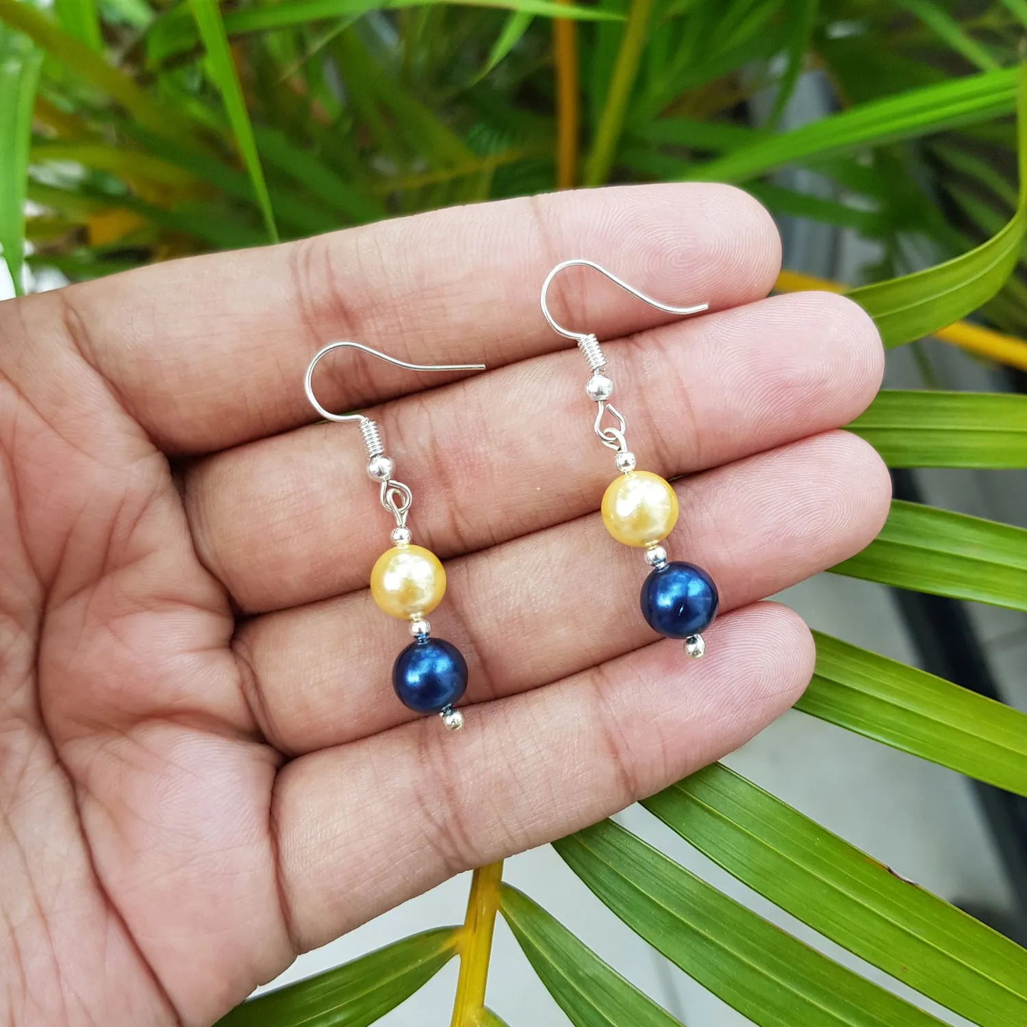 Imeora Golden Blue 8mm Shell Pearl Earrings