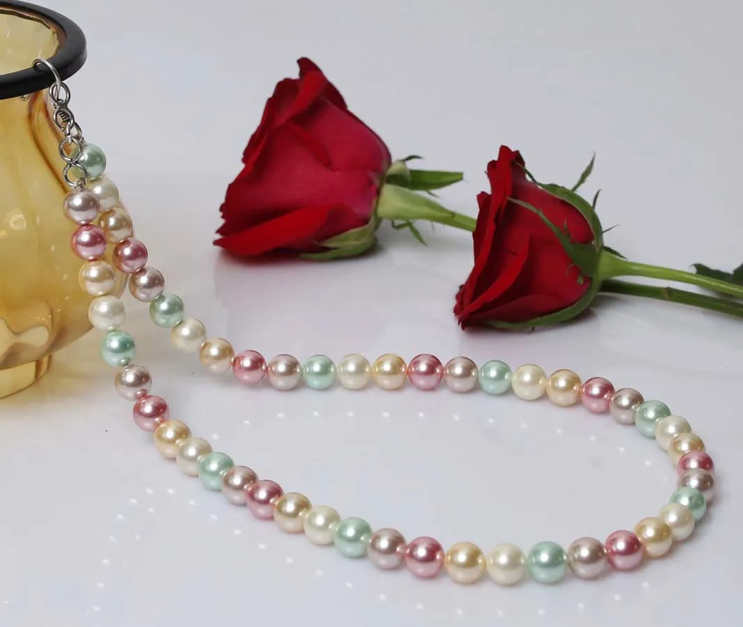 Imeora Multicolor 10mm Shell Pearl Necklace