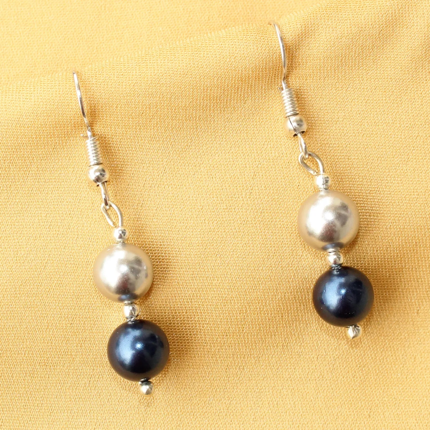Imeora Silver Blue 8mm Shell Pearl Earrings