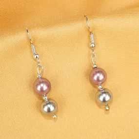 Imeora Silver Peach 8mm Shell Pearl Earrings