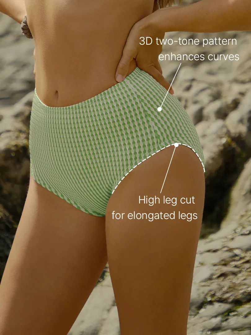 Jacquard High Waisted Bikini Bottom