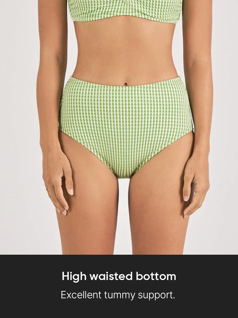 Jacquard High Waisted Bikini Bottom