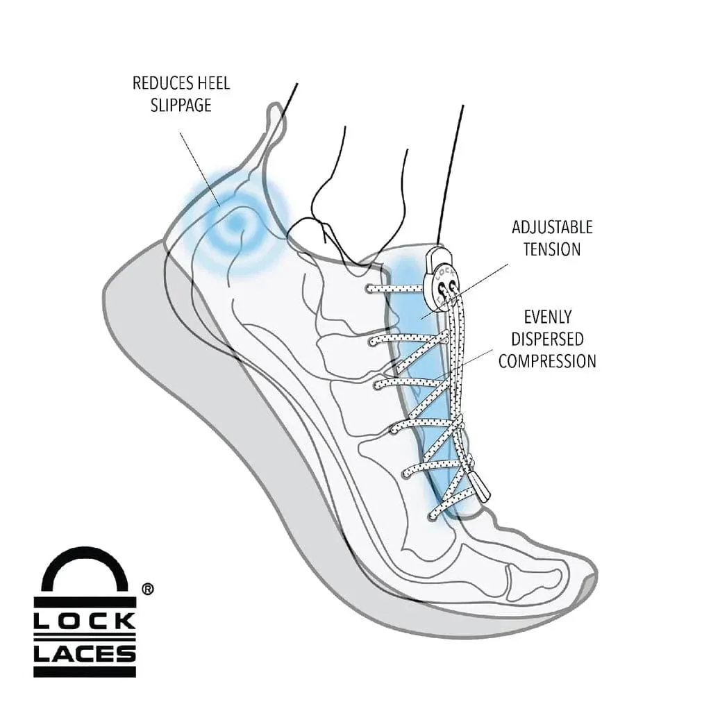 Lock Laces White Solid No Tie Shoelaces