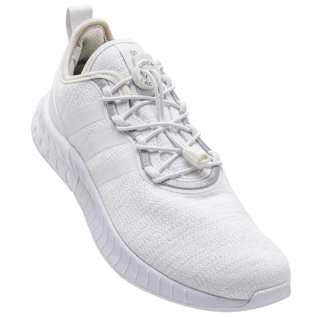 Lock Laces White Solid No Tie Shoelaces