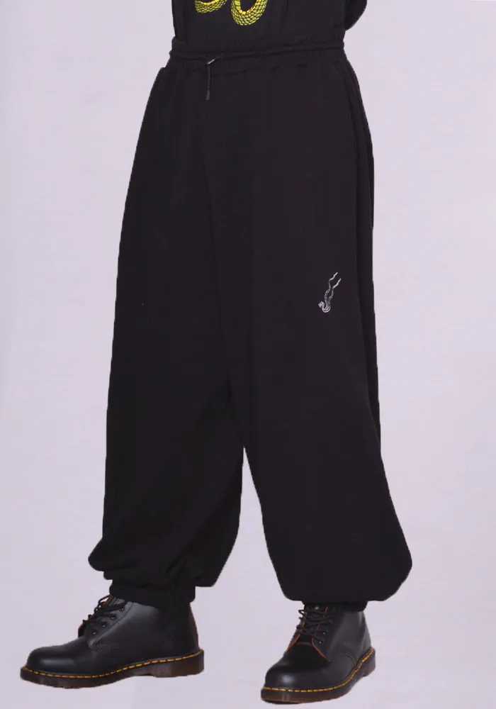 LU'U DAN MP004J-FJ BAGGY BONTAN SWEATEPANTS BLACK