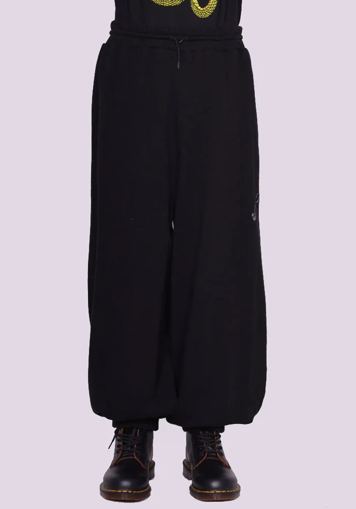 LU'U DAN MP004J-FJ BAGGY BONTAN SWEATEPANTS BLACK