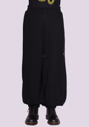 LU'U DAN MP004J-FJ BAGGY BONTAN SWEATEPANTS BLACK