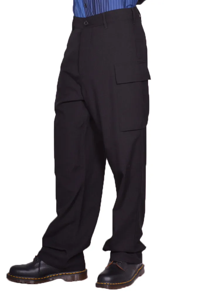 MARNI PUMU0095U1 TROPICAL WOOL TROUSERS WITH UTILITY POCKET BLACK