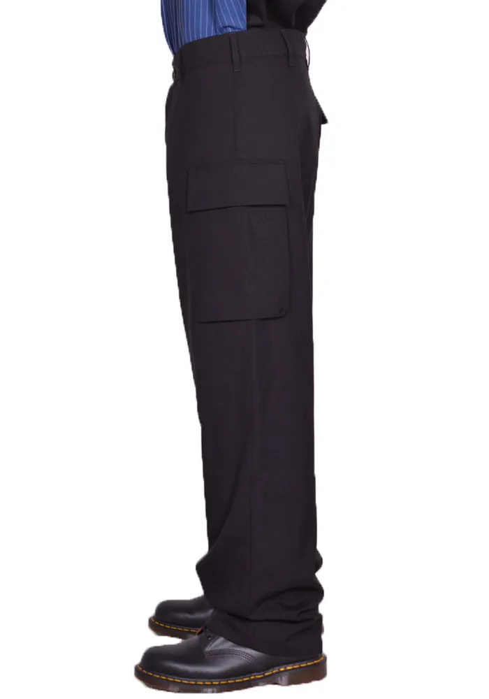 MARNI PUMU0095U1 TROPICAL WOOL TROUSERS WITH UTILITY POCKET BLACK