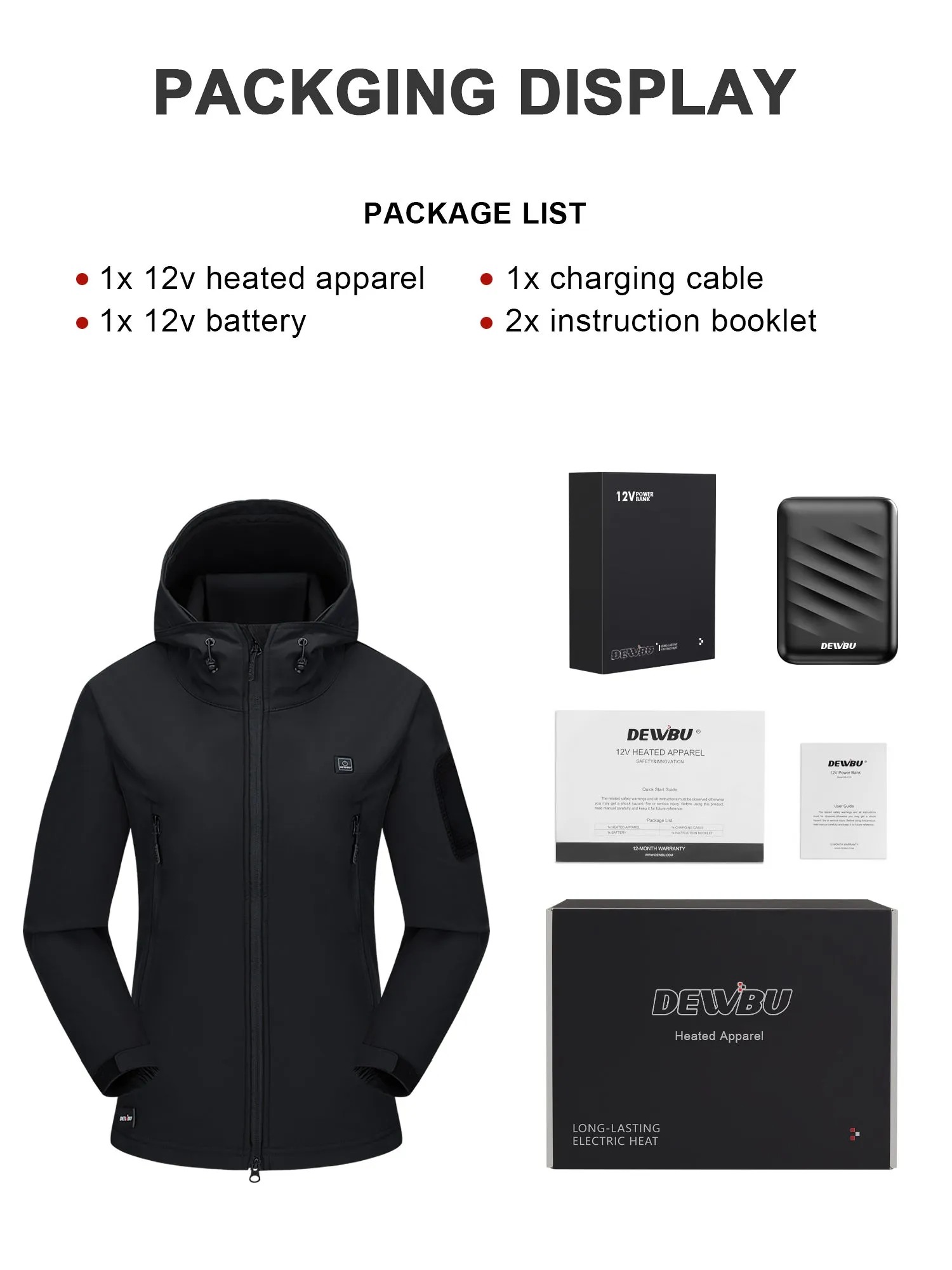 Men's Soft Shell Heated Jacket With 12V Battery Pack - Dark Blue