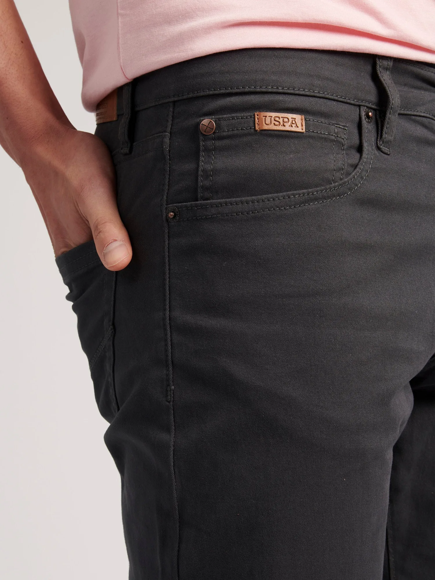 Mens Woven Trousers in Ebony