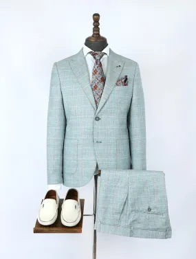 Mint Pure Linen Men Summer Suit