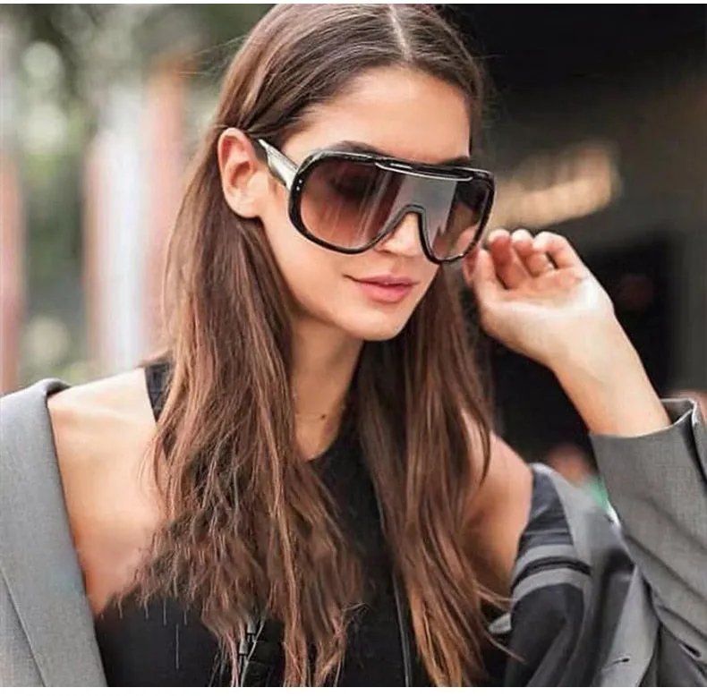 Oversized Classic Men Sunglasses Women One Piece Brand Design Windproof Sun Glasses Sports Shield Big Frame Male UV400