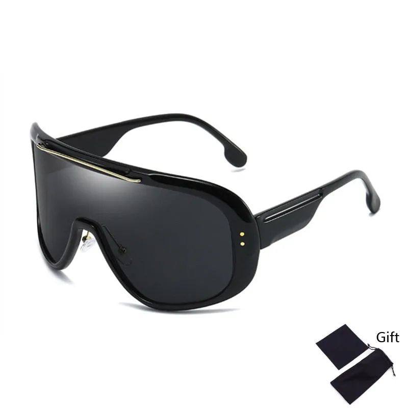 Oversized Classic Men Sunglasses Women One Piece Brand Design Windproof Sun Glasses Sports Shield Big Frame Male UV400