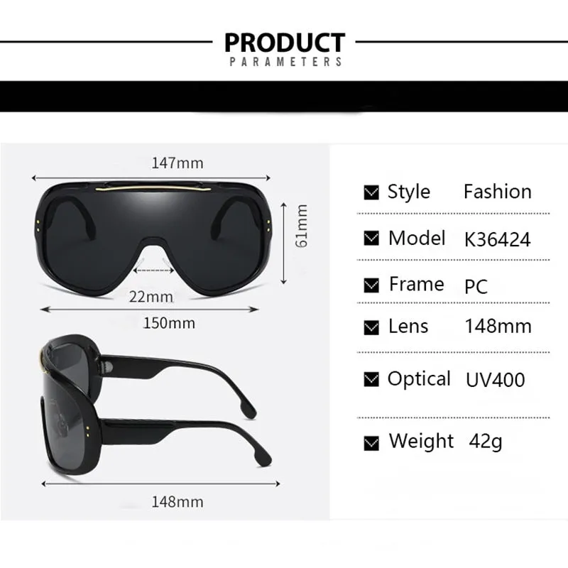 Oversized Classic Men Sunglasses Women One Piece Brand Design Windproof Sun Glasses Sports Shield Big Frame Male UV400