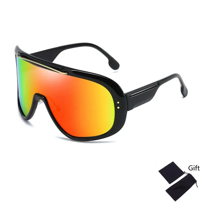 Oversized Classic Men Sunglasses Women One Piece Brand Design Windproof Sun Glasses Sports Shield Big Frame Male UV400