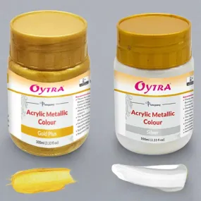 Oytra 100 ml Metallic Acrylic Color Paint Gold and Silver