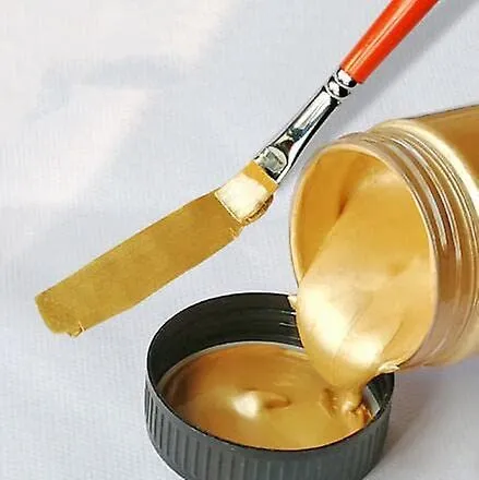 Oytra 100 ml Metallic Acrylic Color Paint Metal Colours for Professionals Artist Hobby Painters DIY Art and Craft Painting Drawings on Canvas (Gold)