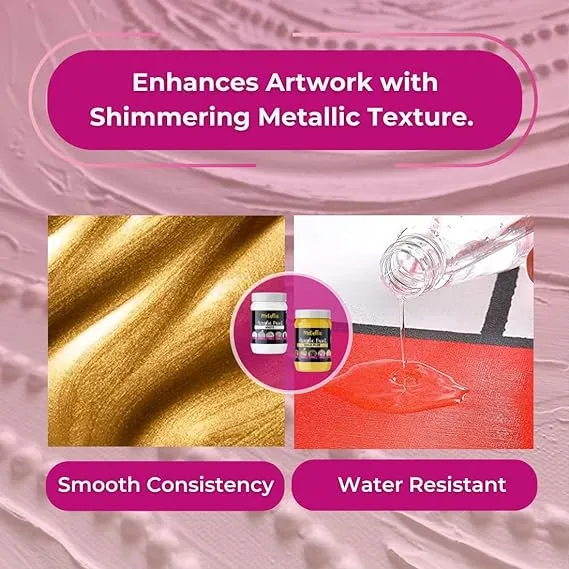 Oytra 100 ml Metallic Acrylic Color Paint Metal Colours
