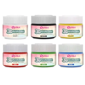 Oytra 6 Acrylic Colors Set 100 ml Each Vibrant Colors for Professionals Artist Hobby Painters DIY Art and Craft Painting