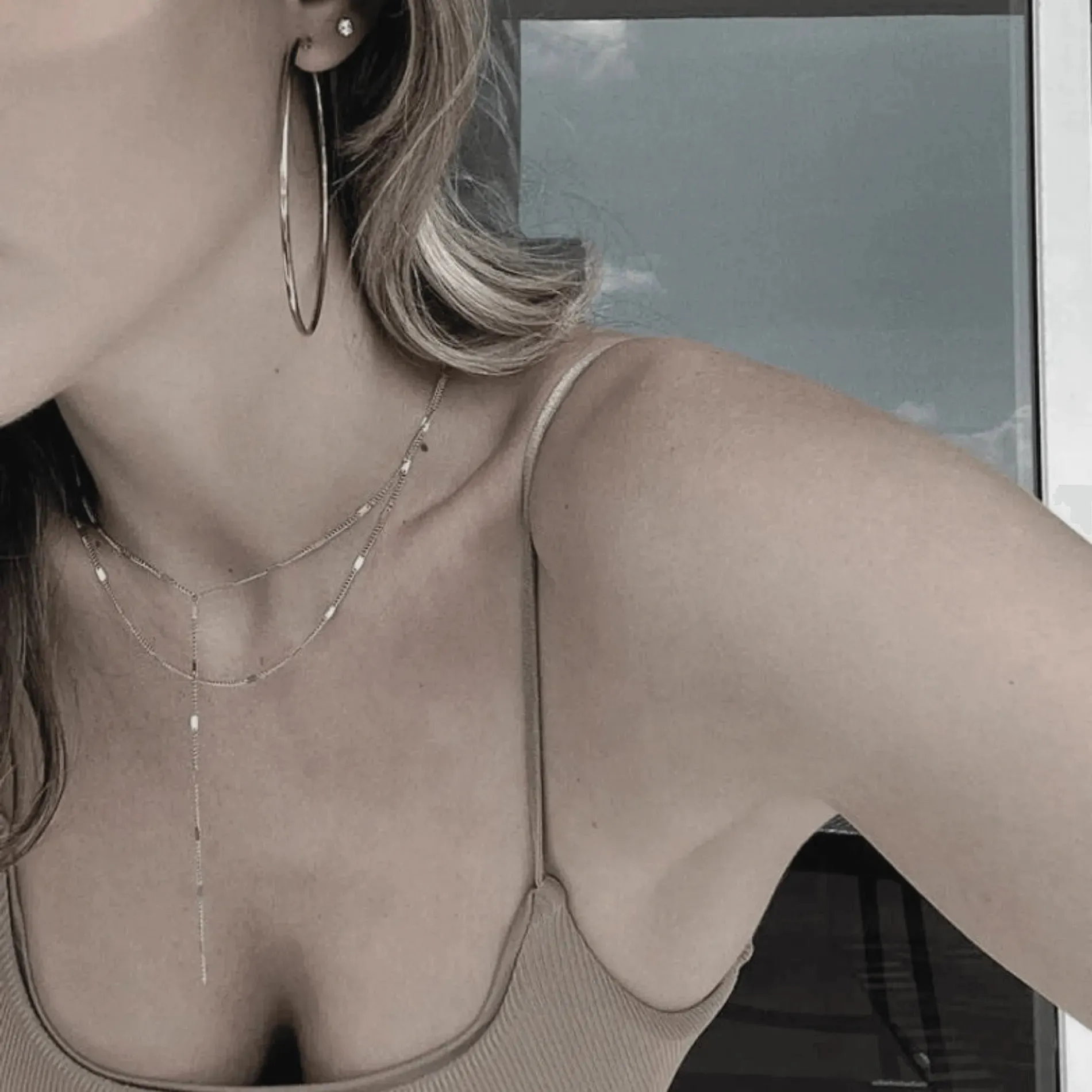 Passion Waterproof Pre Layered Necklace Silver Plating