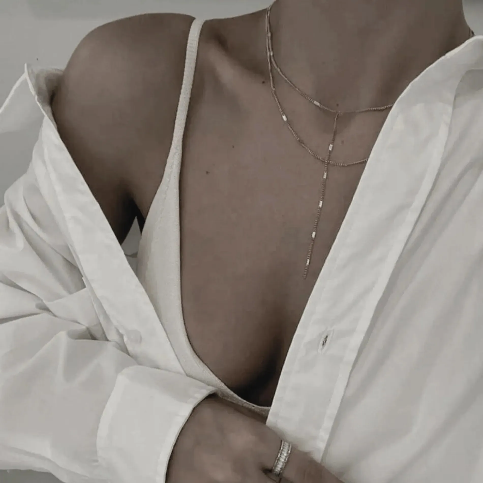 Passion Waterproof Pre Layered Necklace Silver Plating