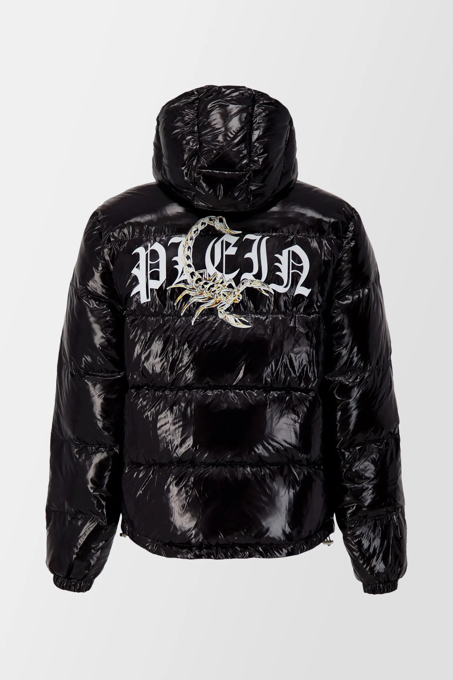 Philipp Plein Black Scorpion Print Down Jacket