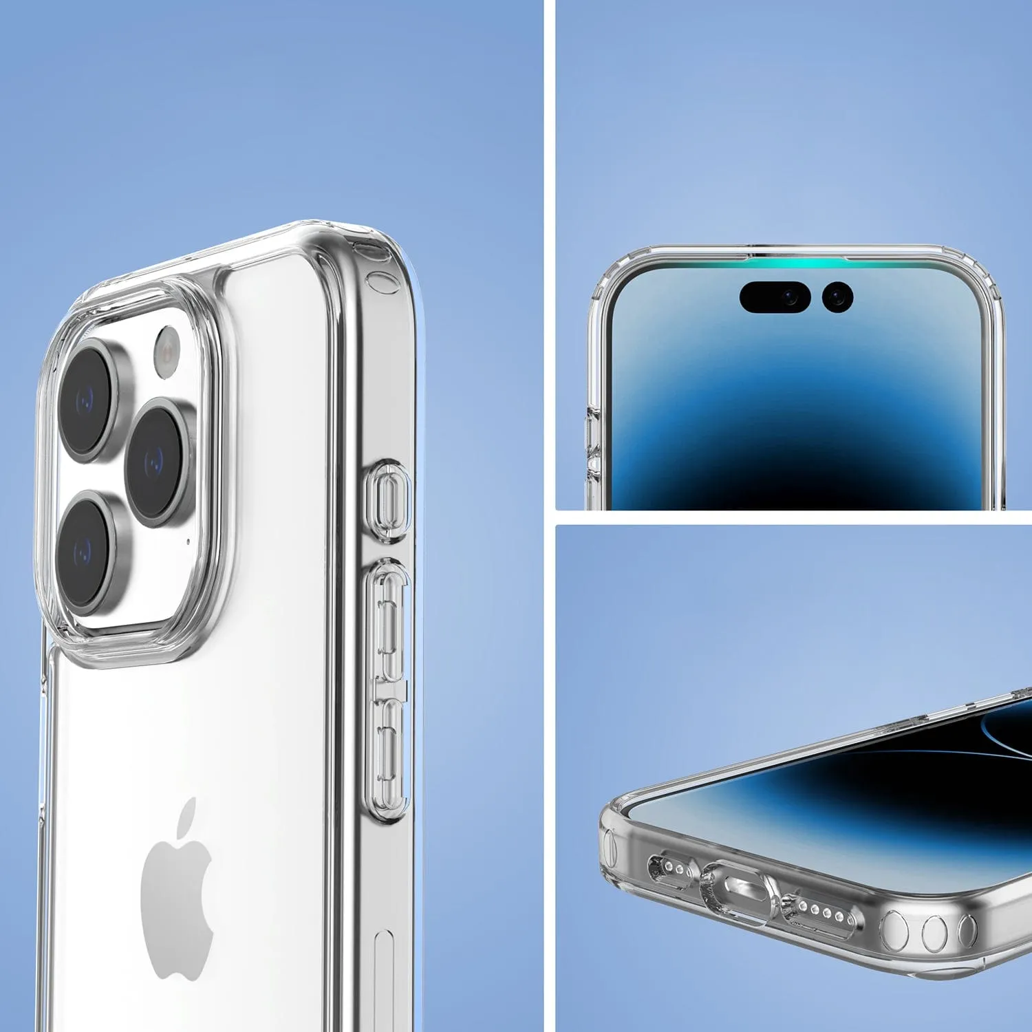 Protection Kit Bundle: Hybrid-Flex Hard Shell Case with Tempered Glass Screen and Camera Protector - iPhone 15 Pro