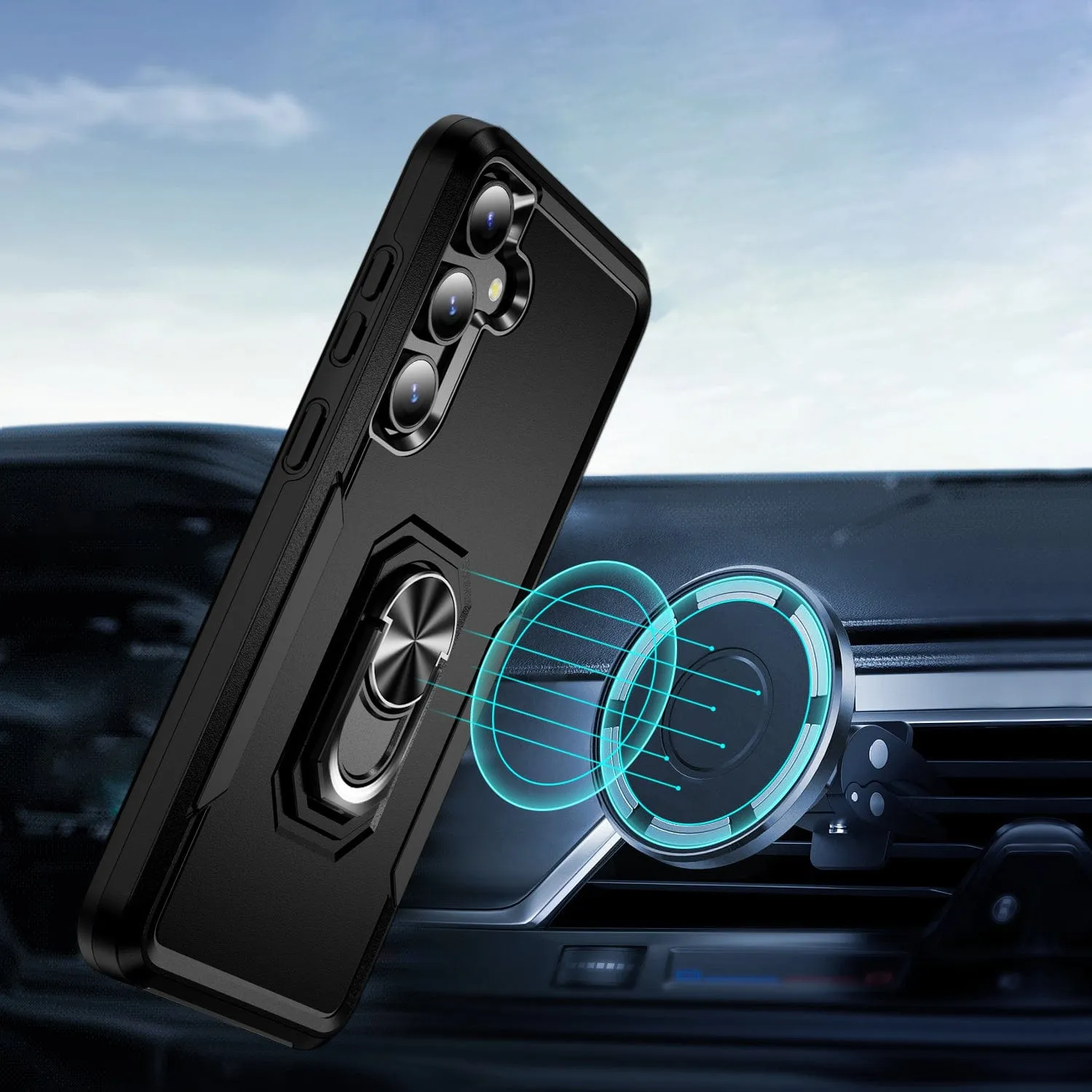 Raider Series Heavy-Duty Kickstand Case with Screen Protector - Samsung Galaxy S24 