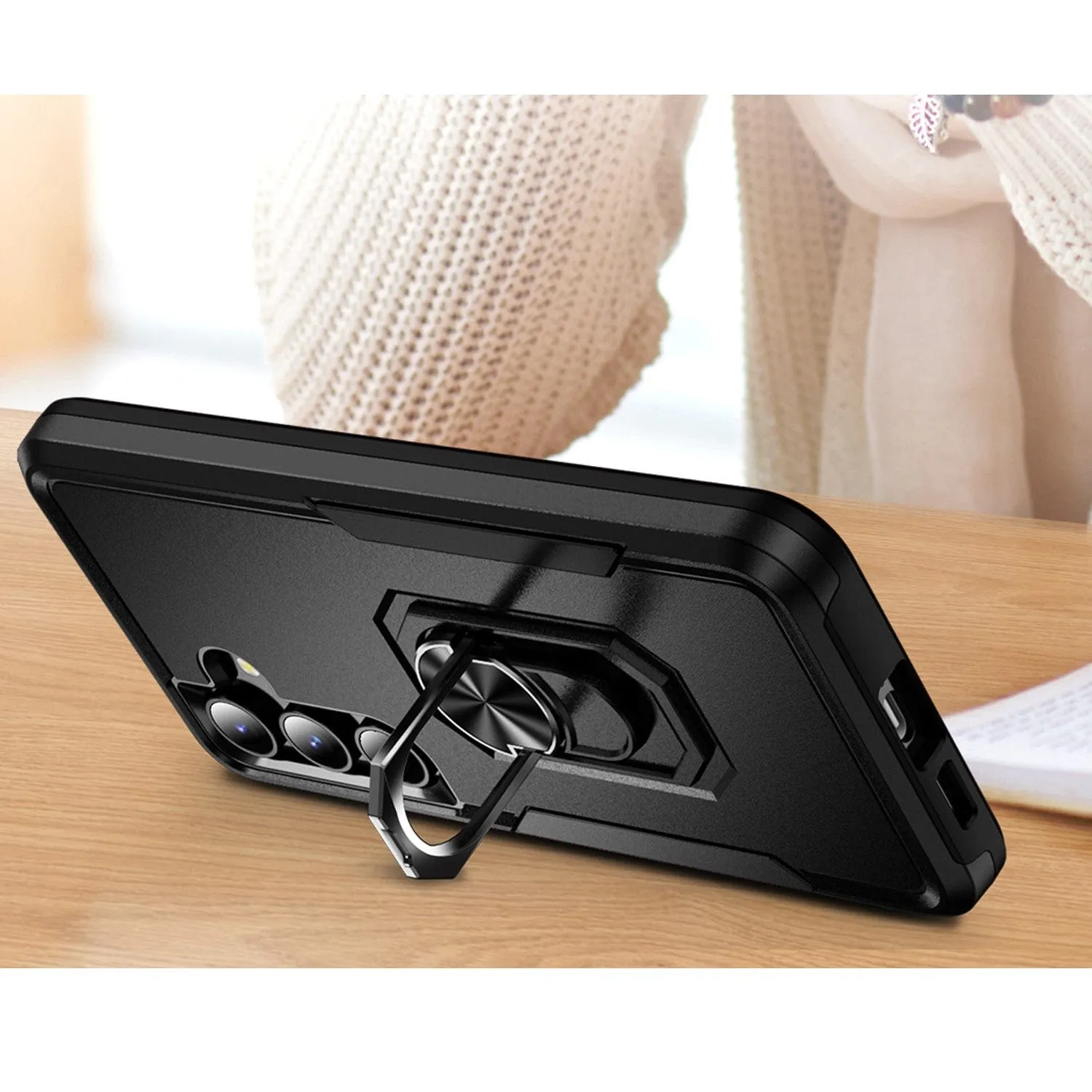 Raider Series Heavy-Duty Kickstand Case with Screen Protector - Samsung Galaxy S24 