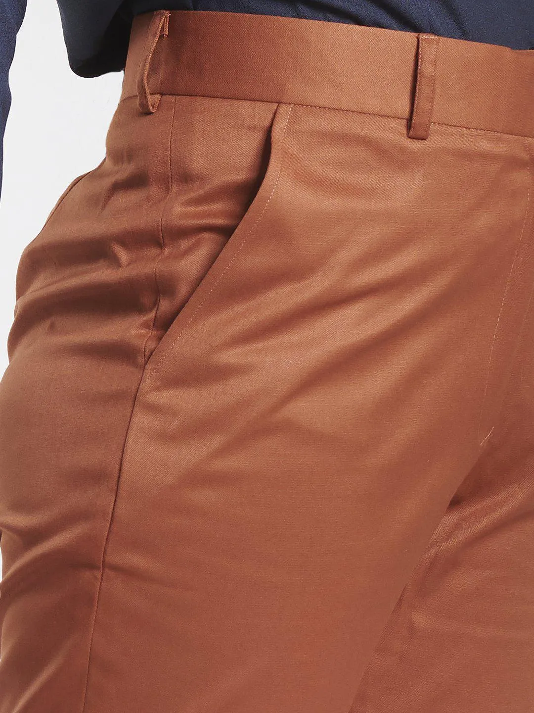 Regular Fit Mid Waist Trouser - Mahogany Red