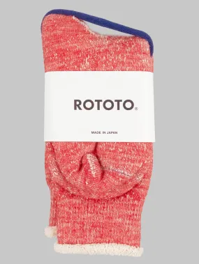 ROTOTO Double Face Crew Socks "Merino Wool & Organic Cotton" Red