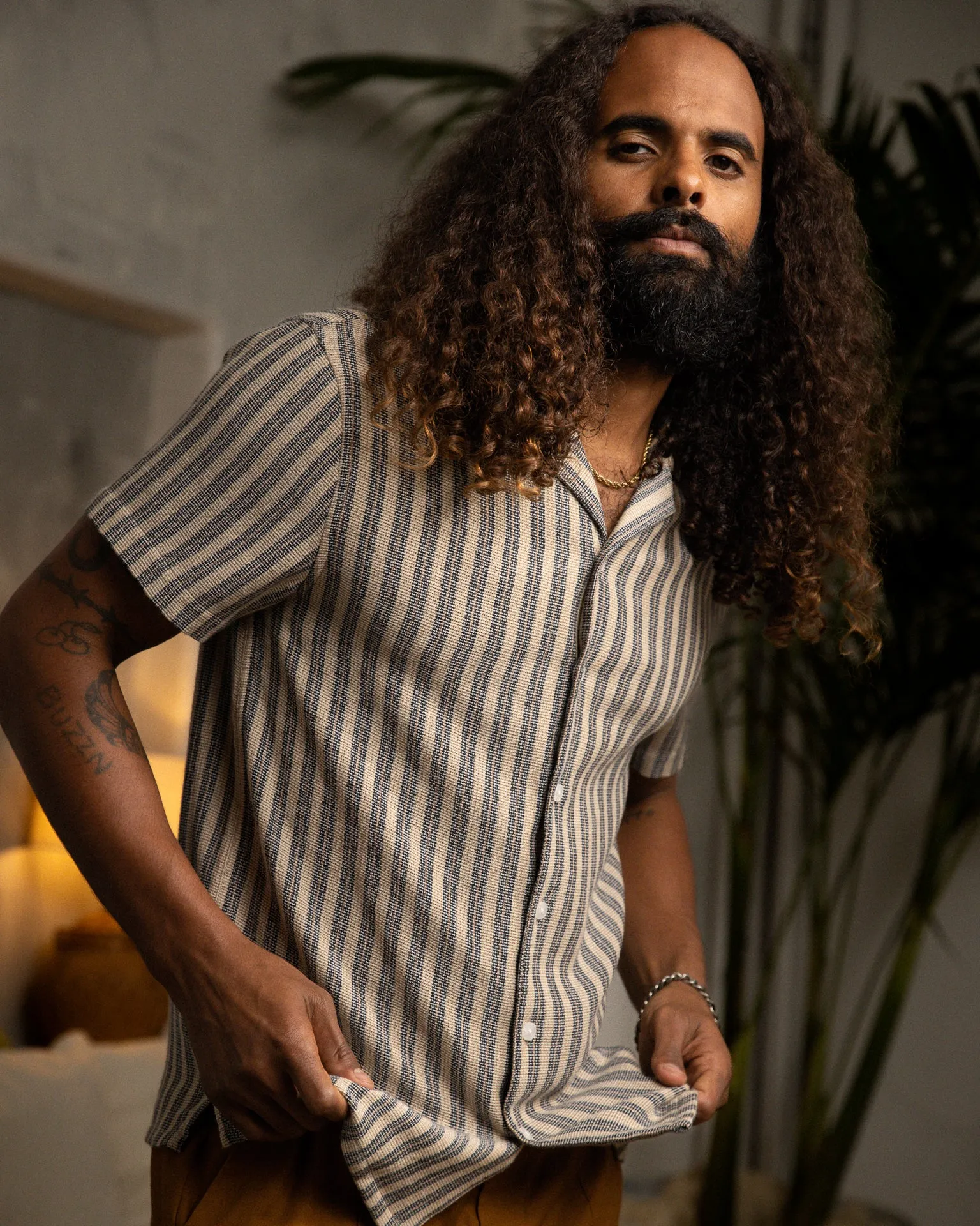The Palma Shirt - Cacao Stripe