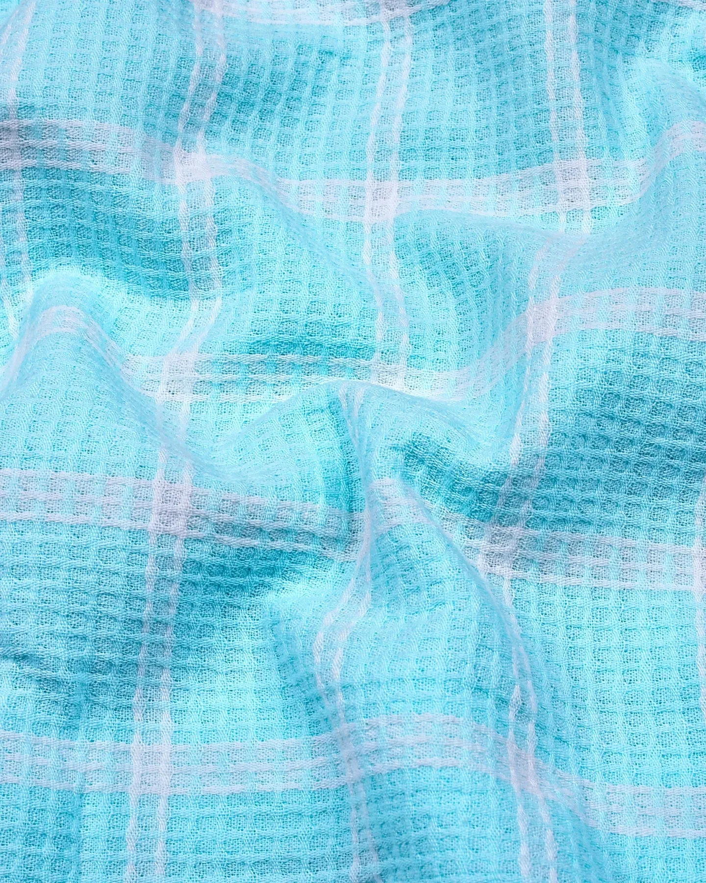 Tornio Aquablue With White Waffle Dobby Check Shirt