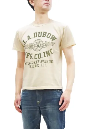TOYS McCOY T-Shirt Men's J.A. Dubow Mfg Co. Logo Military Graphic Garment-Dyed Heavyweight Short Sleeve Loopwheel Tee TMC2346 040 Ecru