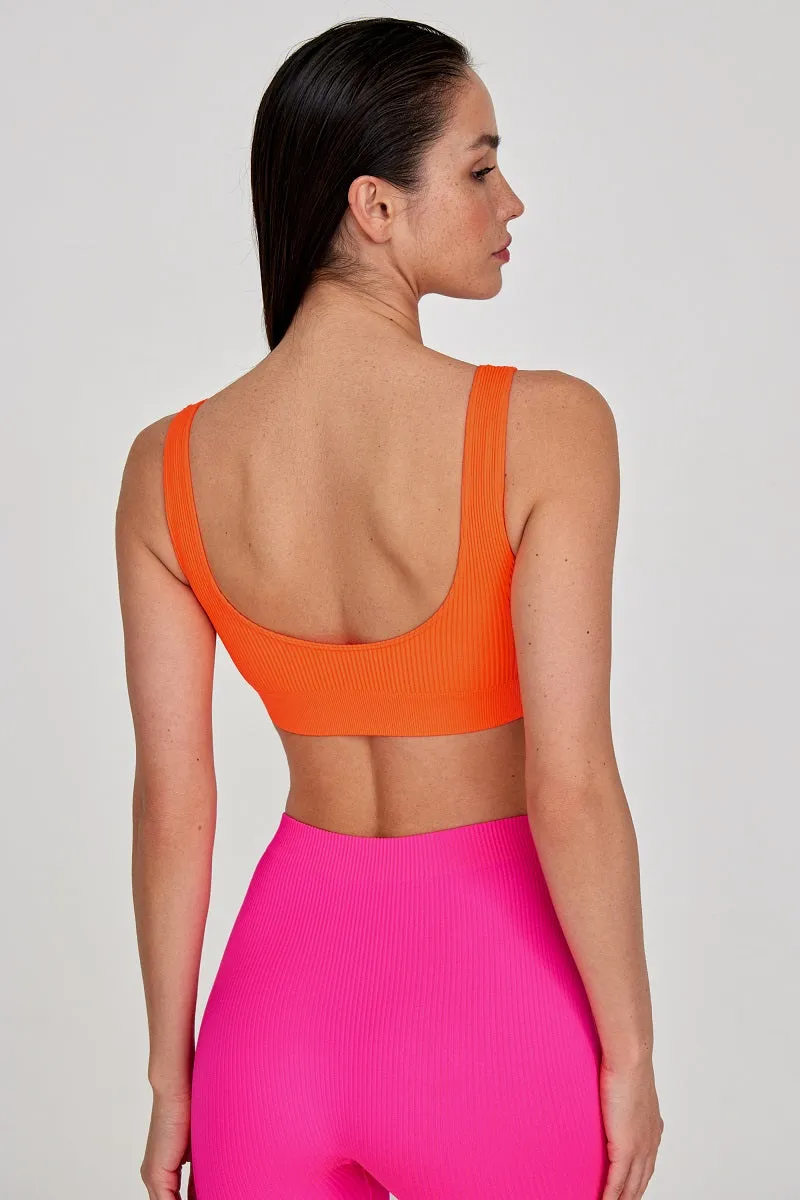 Wide strap ribbed top