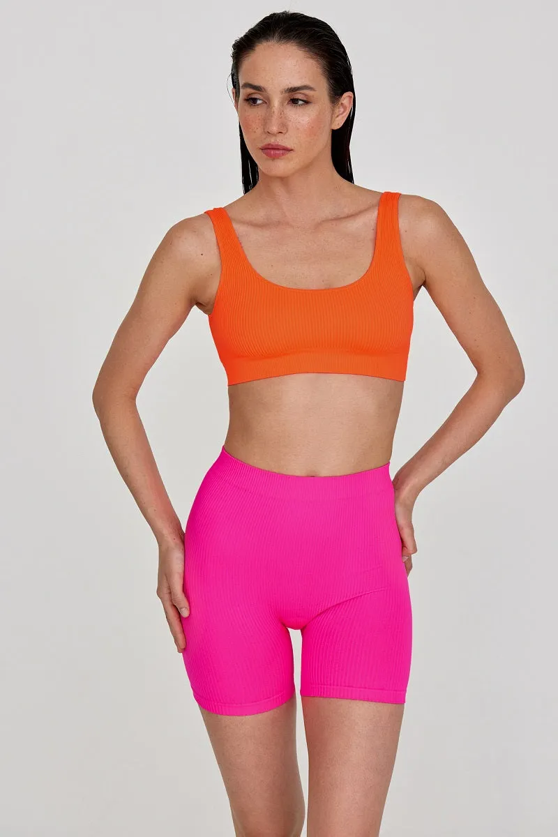 Wide strap ribbed top